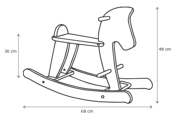  Abmessungen Schaukeltier Weiß