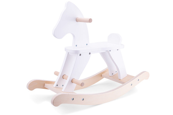 Schaukelpferd aus Holz weiß