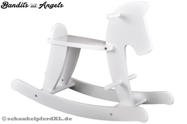 Weißes Holz-Schaukelpferd von Bandits & Angels.