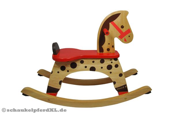 Das Schaukelpferd Caramel ohne Sicherheitsring.