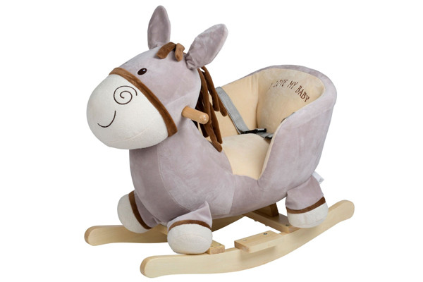 Schaukelpferd in der Form eines Esels.