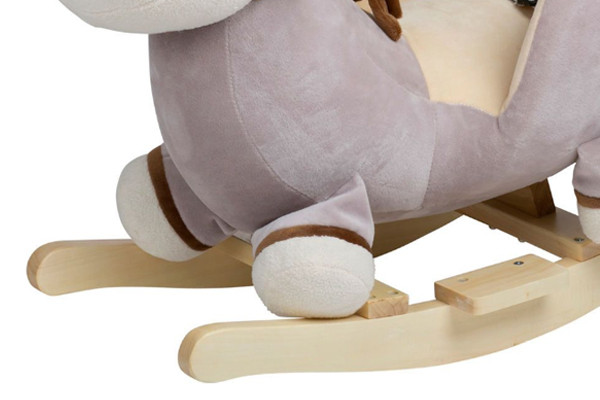 Holz Kufen mit seitlichen Fußstützen.