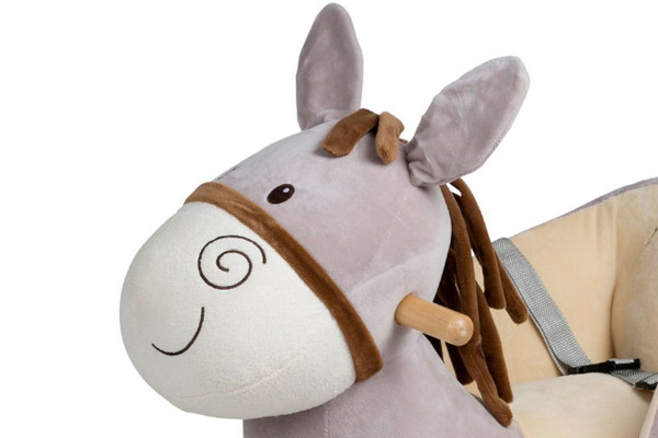 Plüsch Kopf mit Holz Handgriffen.