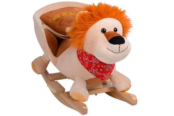 Schaukelpferd in der Form eines Löwen.