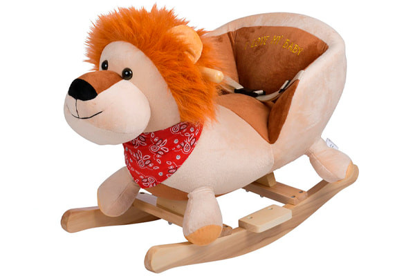 Schaukelpferd in der Form eines Löwen.